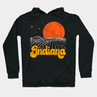 Vintage State of Indiana Mid Century Distressed Aesthetic Hoodie